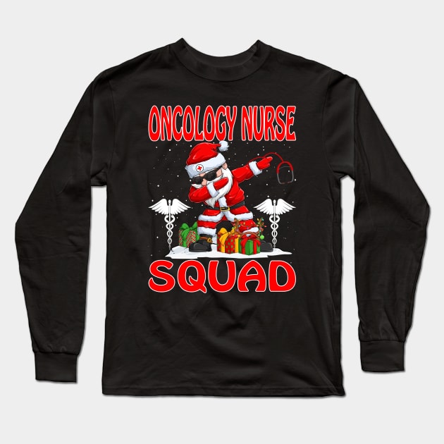 Christmas Oncology Nurse Squad Reindeer Pajama Dabing Santa Long Sleeve T-Shirt by intelus